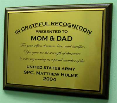 personalized military family plaque