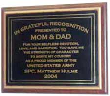 mom and dad plaque