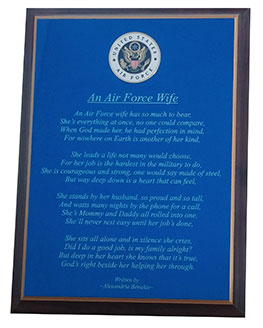 devoted military wife plaque