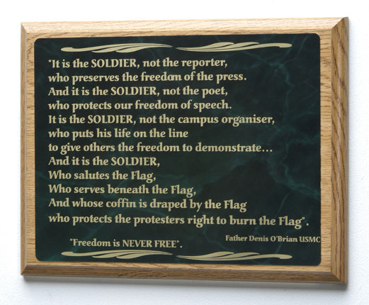 Soldier Poem Plaque