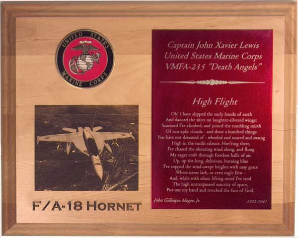 military pilot plaque