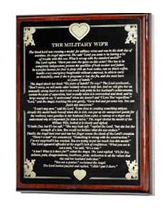 military wife plaque