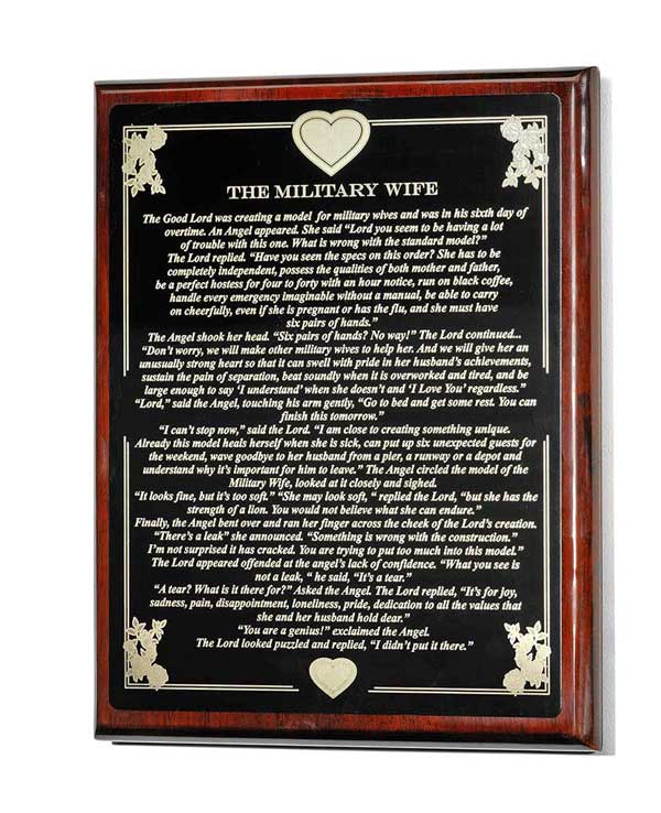 Military Wife Plaque